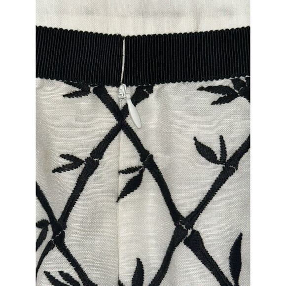 Talbots Linen Blend Lined Embroidered Skirt Size 2 Petite - Picture 8 of 9